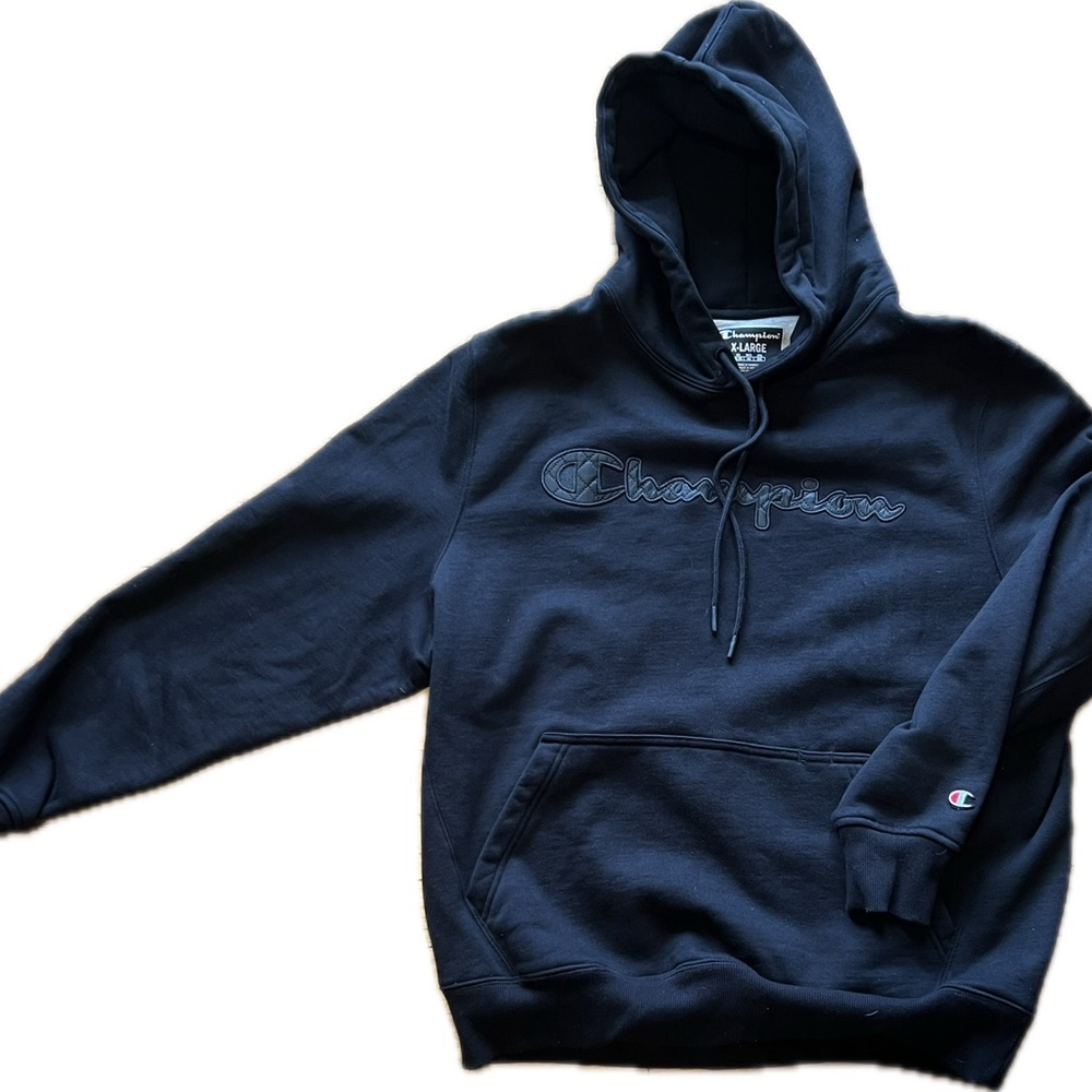 Champion Black Tonal Logo Hoodie – XL - worn once